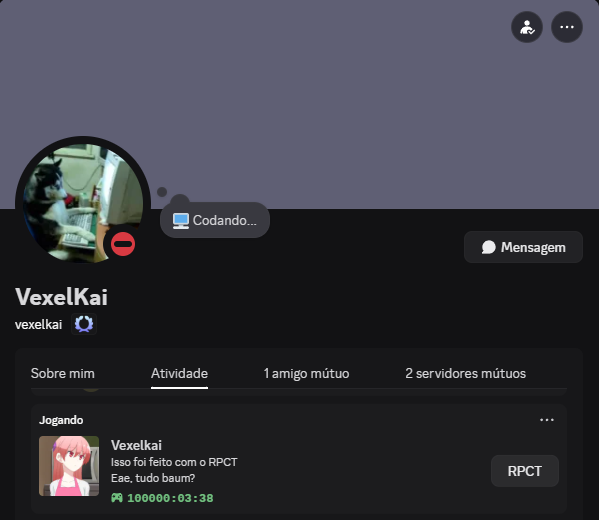 Outro exemplo de Rich Presence